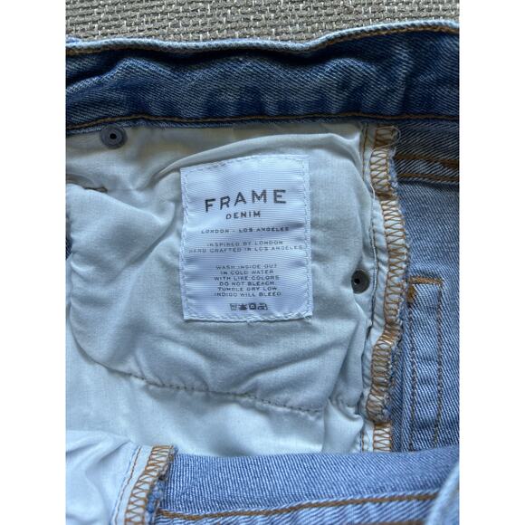 FRAME Denim Le Original Distressed blue Jean cut off shorts in size 26 - Picture 4 of 5